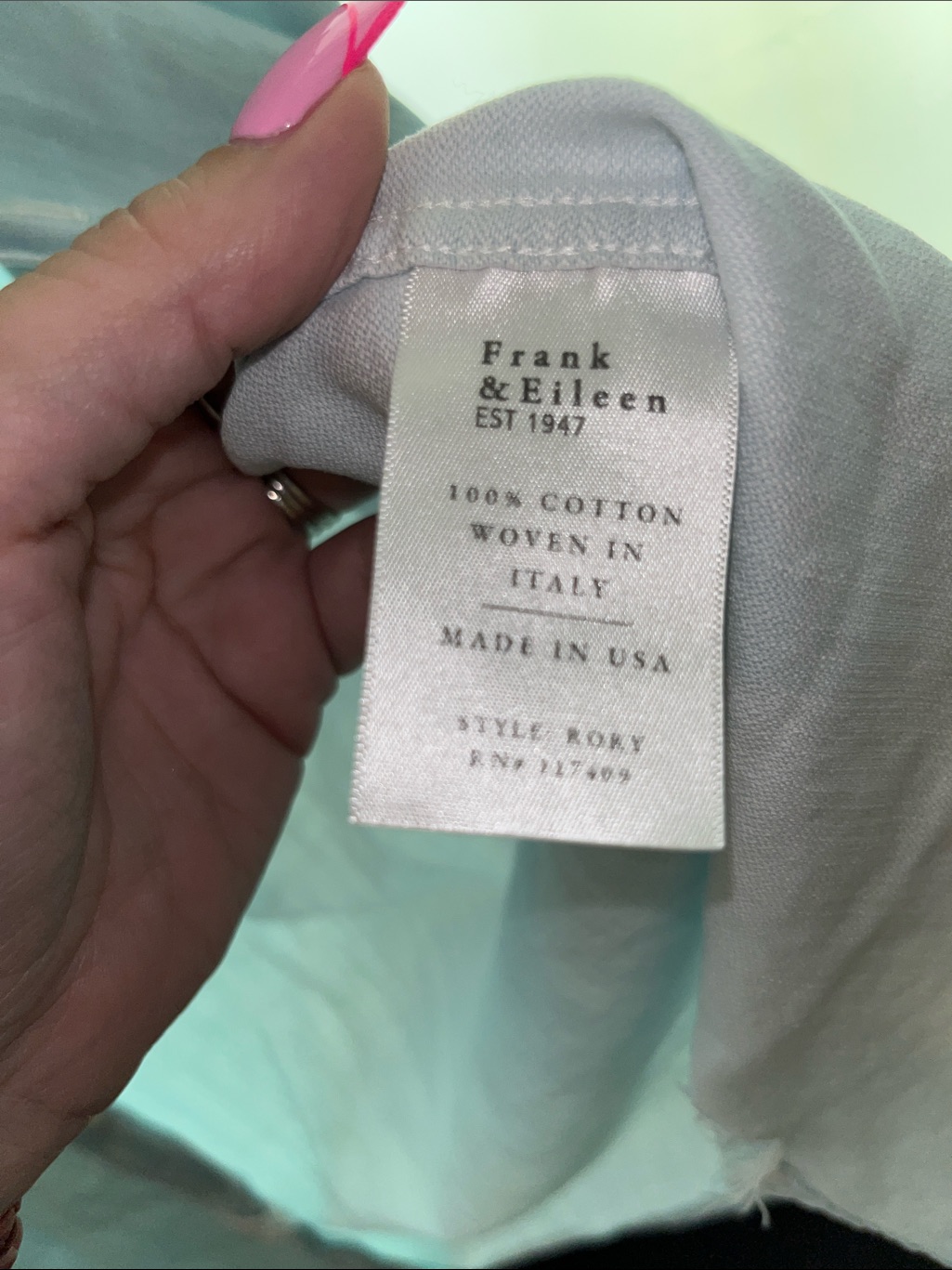 Frank & Eileen Rory Light Blue Cotton Shirt Dress — image 2 of 4